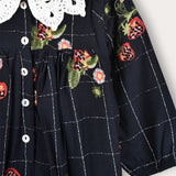 שמלת כפתורים צווארון קרושה - נייבי