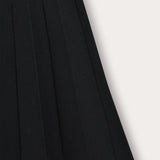 חצאית סריג עם קפלים - שחור