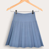 חצאית סריג קפלים - כחול