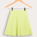 חצאית סריג קפלים - ליים