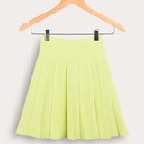 חצאית סריג קפלים - ליים