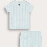 סט בייבי סריג - מנטה