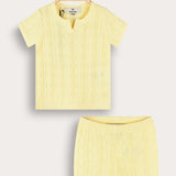 סט בייבי סריג - צהוב