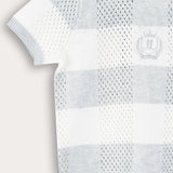 סט סריג משבצות - תכלת