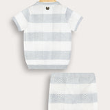 סט סריג משבצות - תכלת