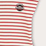 סט בייבי ריב פסים - אדום