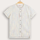 Striped button-down shirt - white