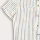 Striped button-down shirt - white