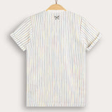 Striped button-down shirt - white