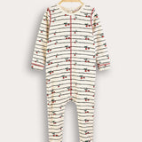 Babygrow Striped with Cherries - Cream