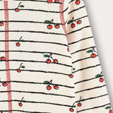 Babygrow Striped with Cherries - Cream