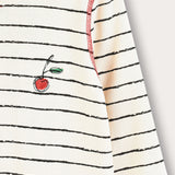 Babygrow Striped with Cherries - Cream