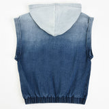 וסט ג'ינס עם קפוצ'ון - נייבי