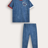 Short Sleeve Pajama Set - Blue