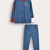 Long Sleeve Pajama Set - Blue