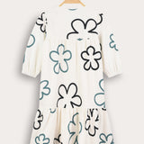 Floral embroidered dress - black