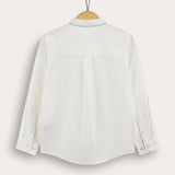 חולצה מכופתרת עם צווארון סיני - בז'