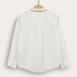 חולצה מכופתרת עם צווארון סיני - שחור