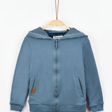 קפוצ'ון עם רוכסן וכיסים - כחול