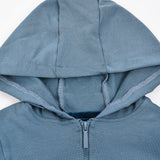 קפוצ'ון עם רוכסן וכיסים - כחול