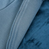 קפוצ'ון עם רוכסן וכיסים - כחול