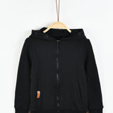 קפוצ'ון עם רוכסן וכיסים - שחור