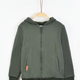 קפוצ'ון עם רוכסן וכיסים - זית