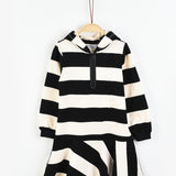 שמלת קפוצ'ון עם רוכסן - שחור