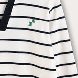 Striped shirt with collar - black