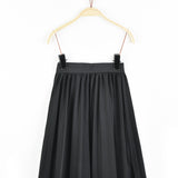 חצאית פליסה דמוי צמר - שחור