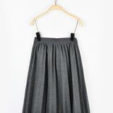 חצאית פליסה דמוי צמר - אפור