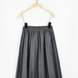 חצאית פליסה דמוי צמר - אפור