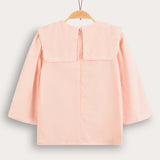 Top with collar and embroidery - pink
