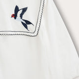 Top with collar and embroidery - beige
