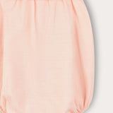 Baby overalls with collar and embroidery - pink