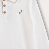 Polo shirt with collar - cream