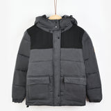 מעיל קפוצ'ון עם כיסים - אפור