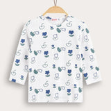 חולצת ריב פרחונית - כחול