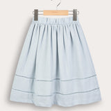 חצאית עם סרטי קרושה - תכלת