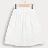 חצאית עם סרטי קרושה - שמנת