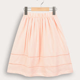 חצאית עם סרטי קרושה - ורוד