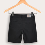 Short fabric pants - black