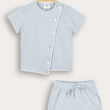 Baby set with embroidery - blue