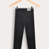 Long fabric pants - black