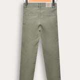 מכנסי אריג ארוכים טקסטורה - זית