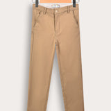 Textured long fabric pants - Camel