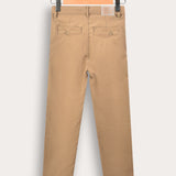 Textured long fabric pants - Camel