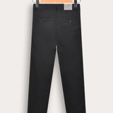 מכנסי אריג ארוכים טקסטורה - שחור