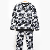 פיג'מה רגילה פליז - שחור