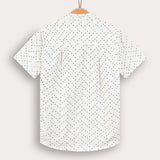 Geometric print button-down shirt - black